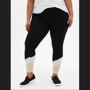 TORRID PREMIUM LEGGING - TIE-DYE HEM BEIGE & BLACK SIZE 3 BRAND NEW